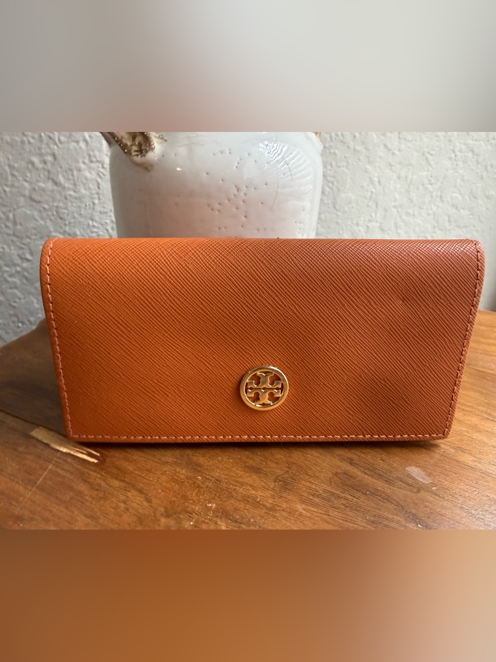 Tory Burch Brown Leather Continental Wallet